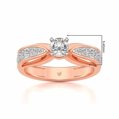 Divine Solitaire Silver Ring - Rose Gold - Image 5