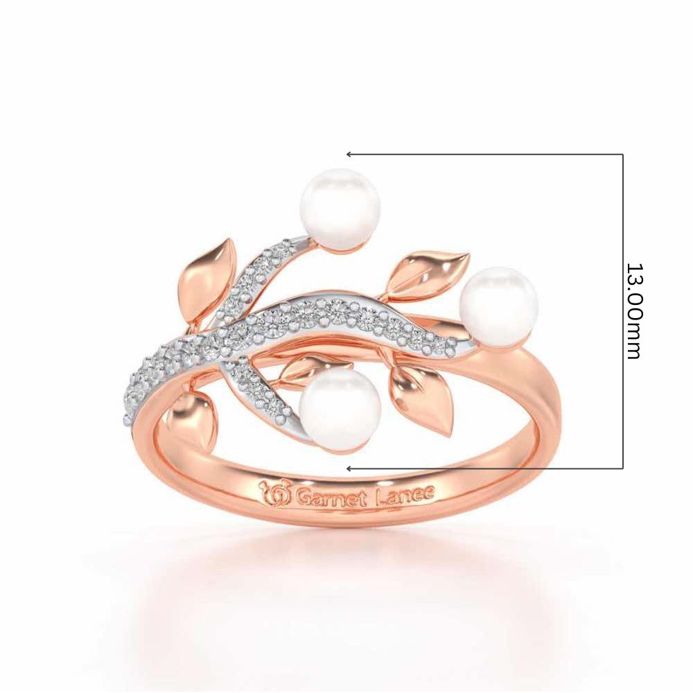 Life Tree Silver Pearl Ring - Rose Gold - Image 5