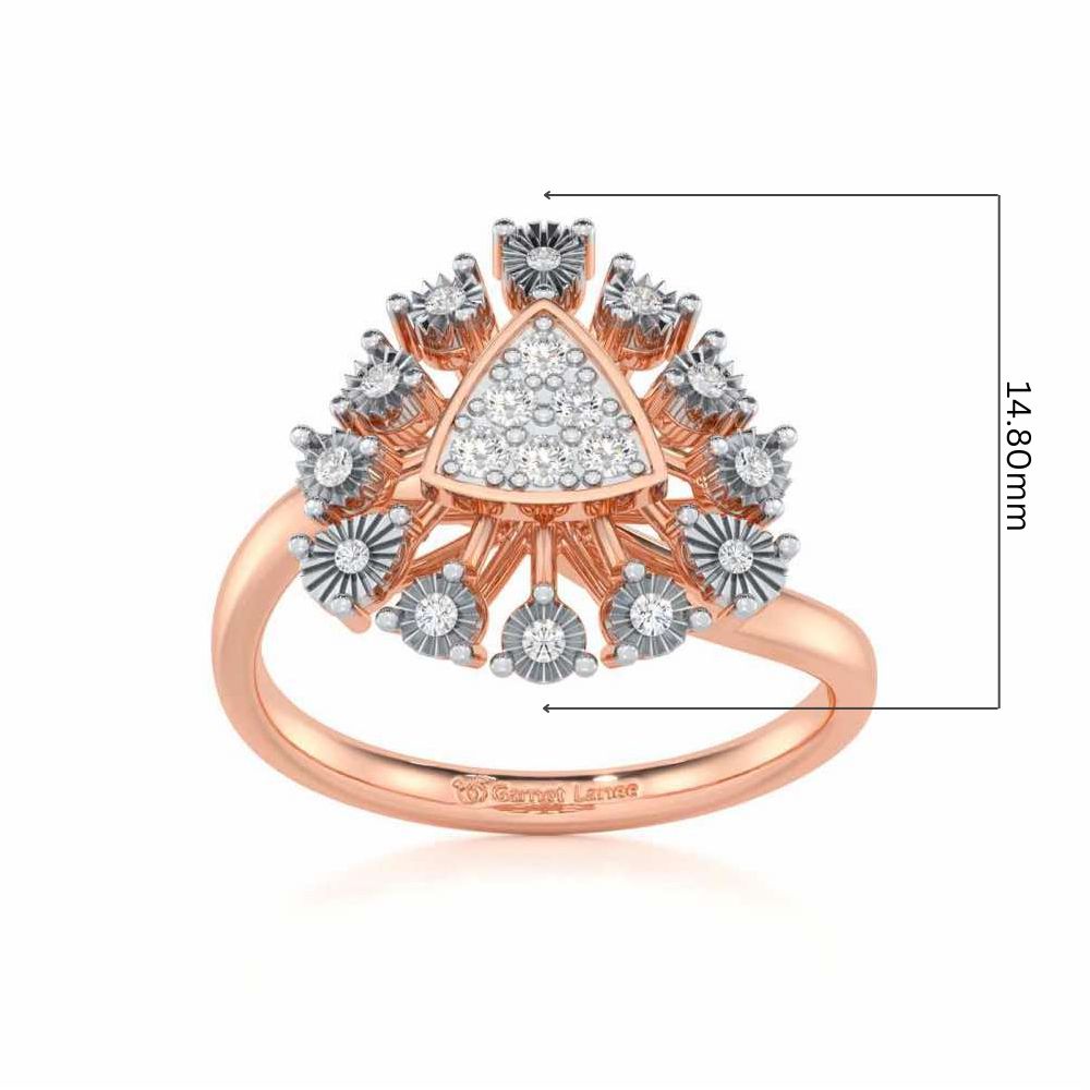 Trillium Silver Ring - Rose Gold - Image 5