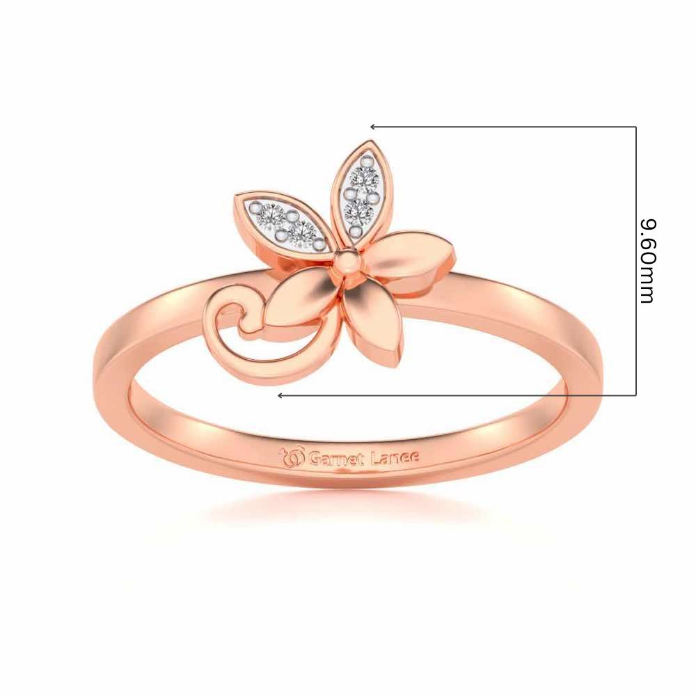 Jasmine Glow Silver Ring - Rose Gold - Image 5
