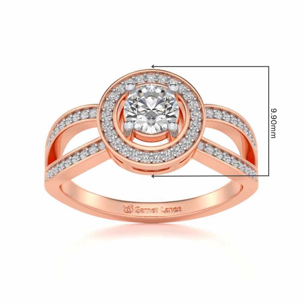 Immortal empress Solitaire Silver Ring - Rose Gold - Image 5