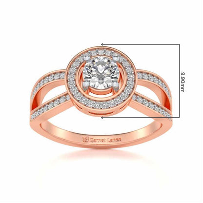 Immortal empress Solitaire Silver Ring - Rose Gold - Image 5