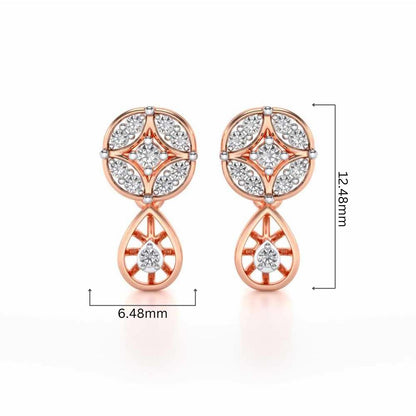 Dea Silver Earrings - Rose Gold - Image 4