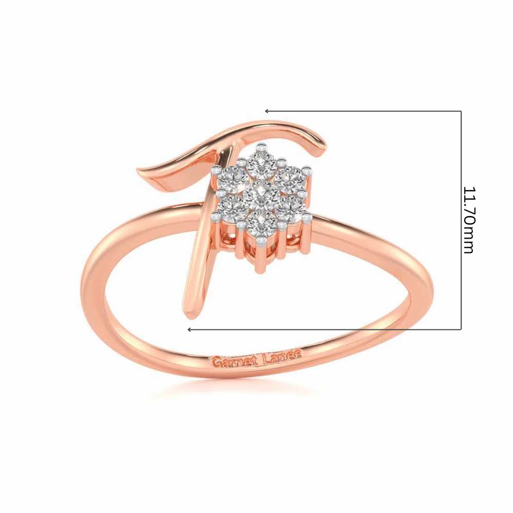 Flora T Silver Ring - Rose Gold - Image 5