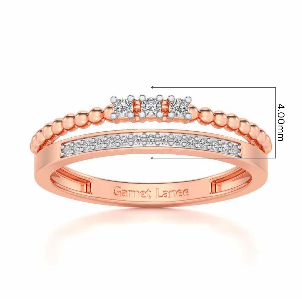Tidal Silver Ring - Rose Gold - Image 5