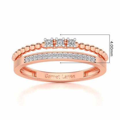 Tidal Silver Ring - Rose Gold - Image 5
