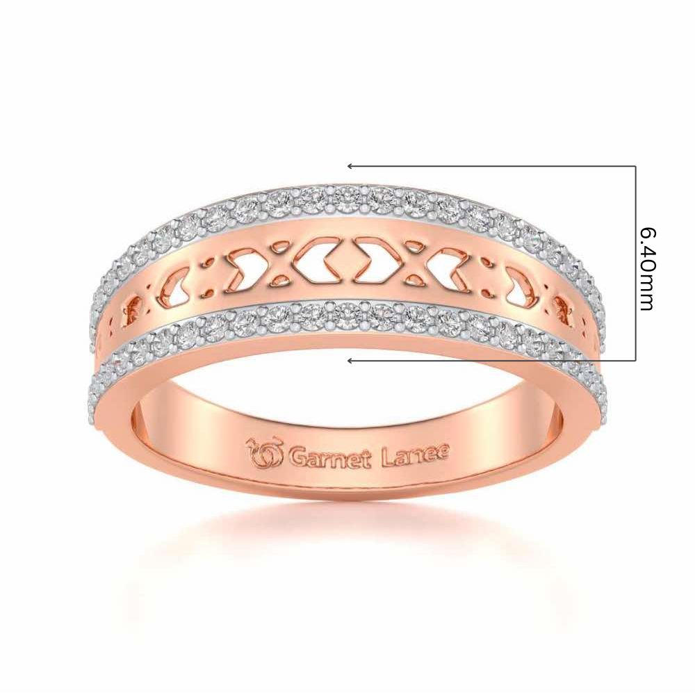 Cross Glam Silver Band Ring - Rose Gold - Image 5