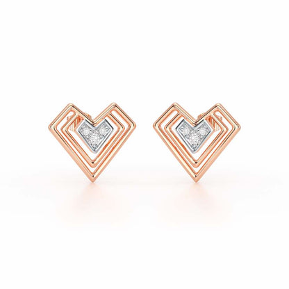 Perfect Pointers Silver Earring Studs - Rose Gold - Image 2