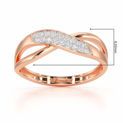 Dawn Twist Silver Ring - Rose Gold - Image 2