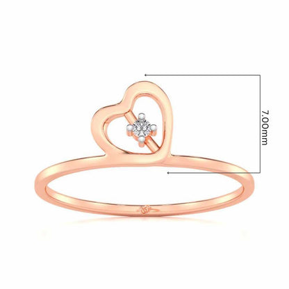 Heart Strand Silver Ring - Rose Gold - Image 5