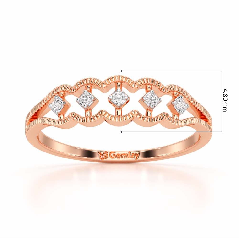 Glow Dance Silver Ring - Rose Gold - Image 2