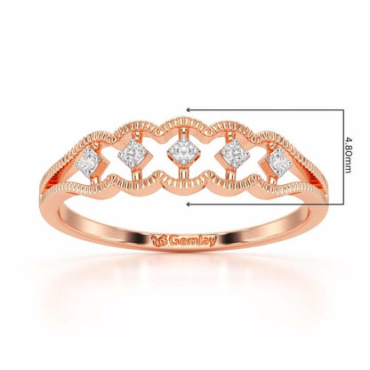 Glow Dance Silver Ring - Rose Gold - Image 2