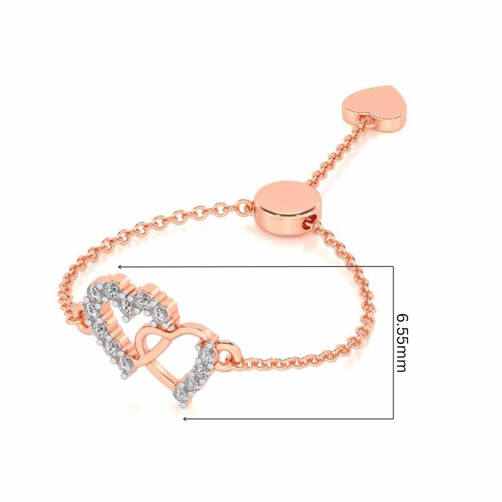 HeartBond Adjustable Silver Ring - Rose Gold - Image 5