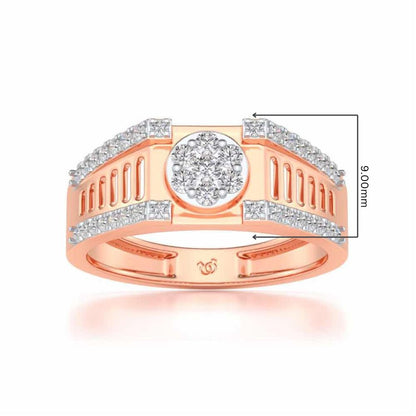 Groovy Ladder Silver Ring For Men - Rose Gold - Image 5
