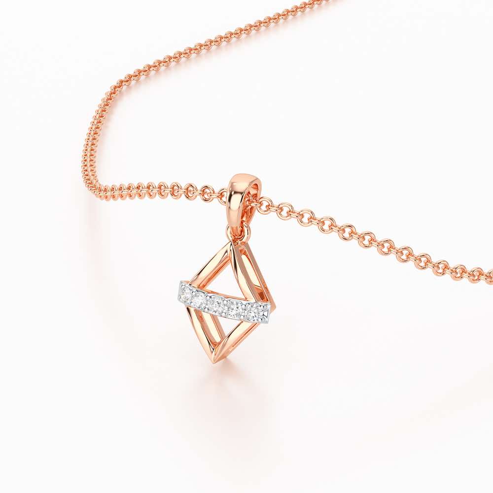 Soft Spark Silver Pendant - Rose Gold - Image 2