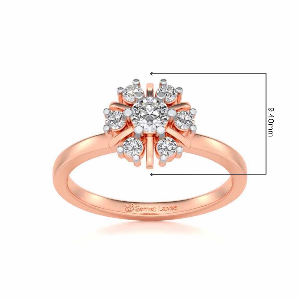 Blissfully elegant Solitaire Silver Ring - Rose Gold - Image 5