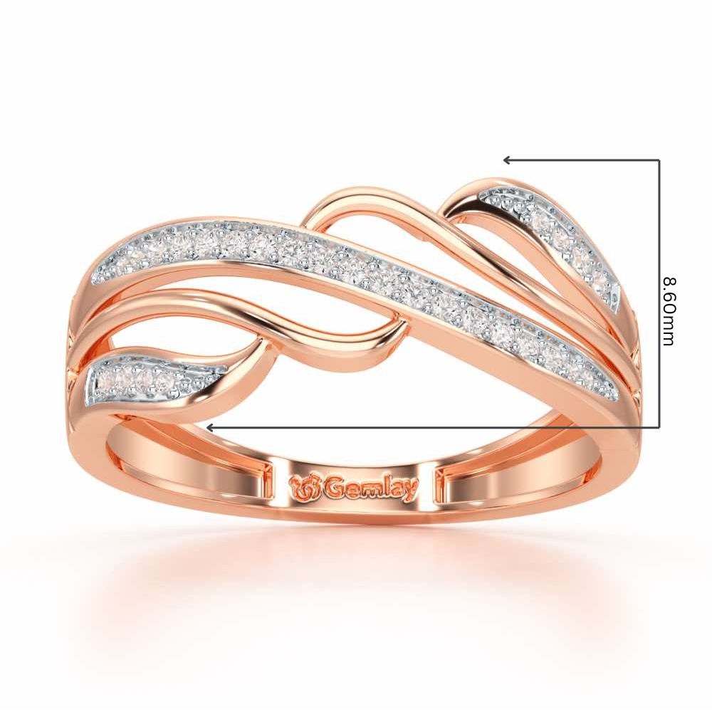 Luminis Wave Silver Ring - Rose Gold - Image 2