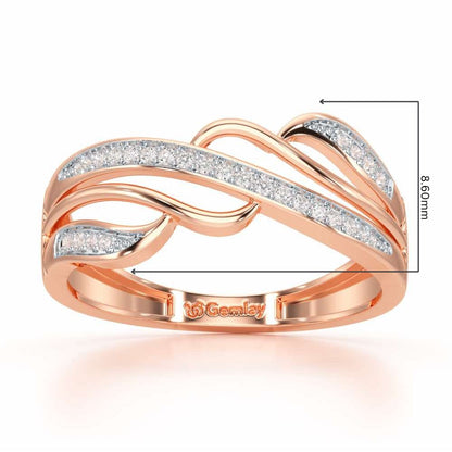 Luminis Wave Silver Ring - Rose Gold - Image 2