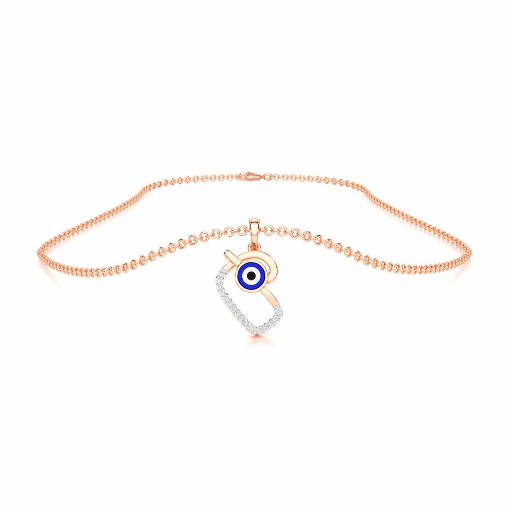 Eye of Fortune Silver Pendant - Rose Gold - Image 3