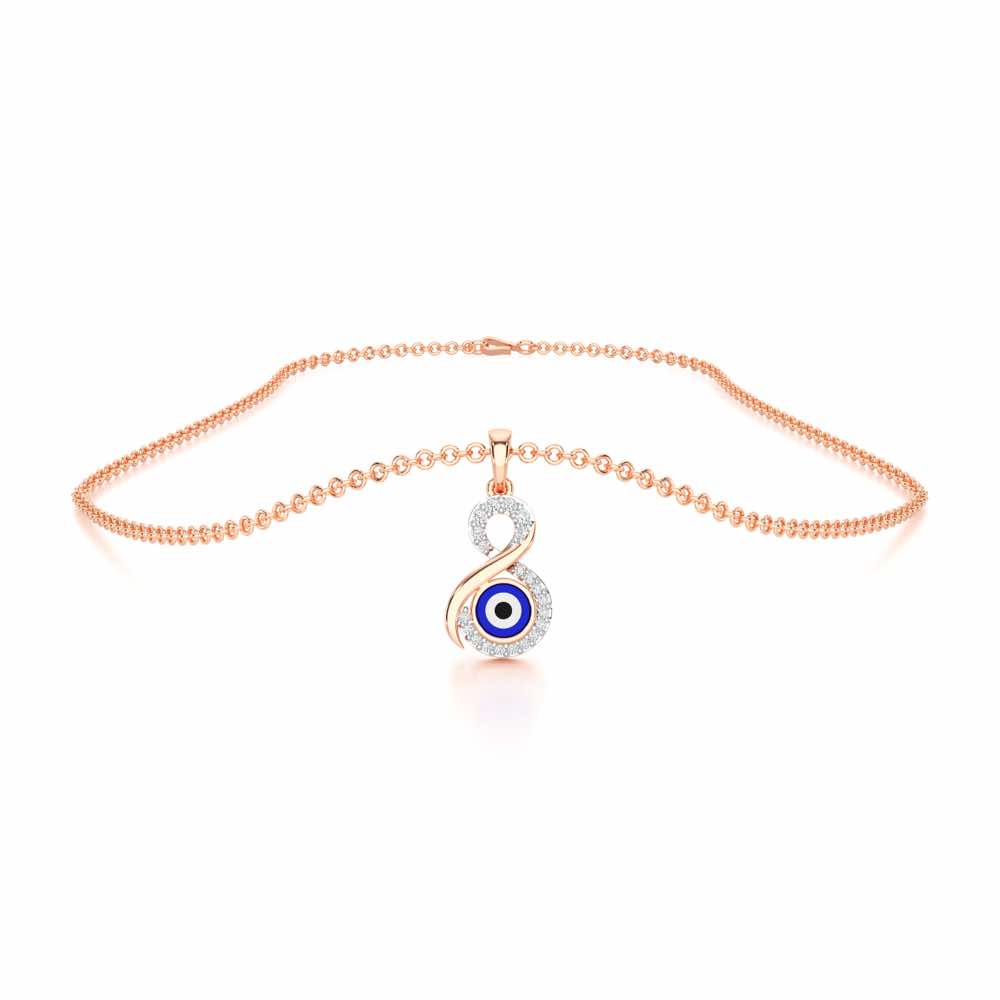 Sacred Gaze Silver Pendant - Rose Gold - Image 3