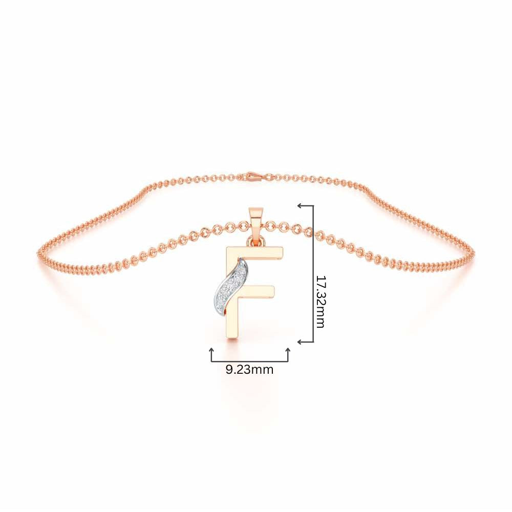 F-Spark Silver Pendant - Rose Gold - Image 4