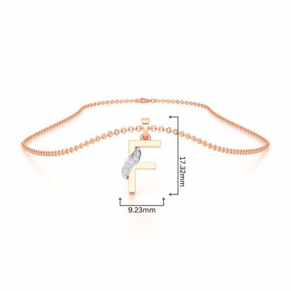F-Spark Silver Pendant - Rose Gold - Image 4
