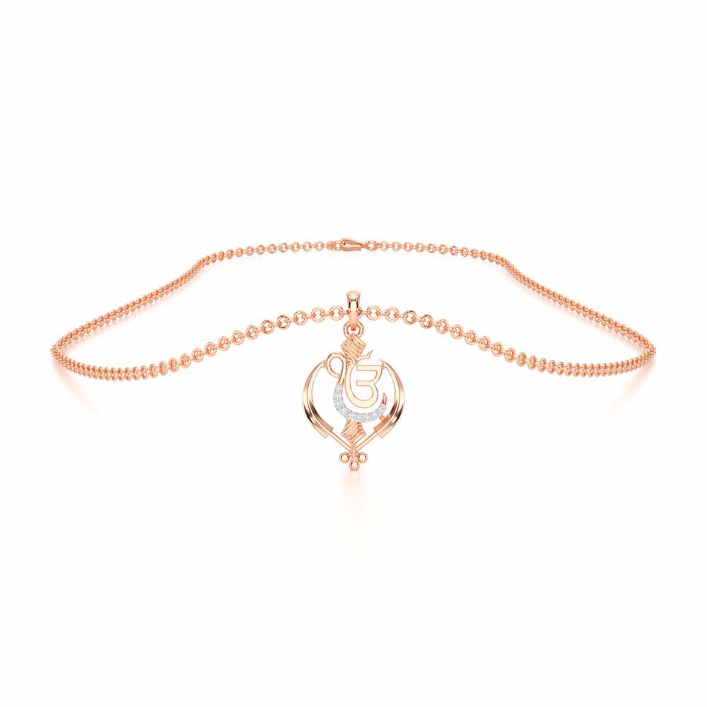 Onkar Light Silver Pendant - Rose Gold - Image 3