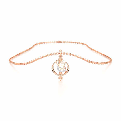 Onkar Light Silver Pendant - Rose Gold - Image 3