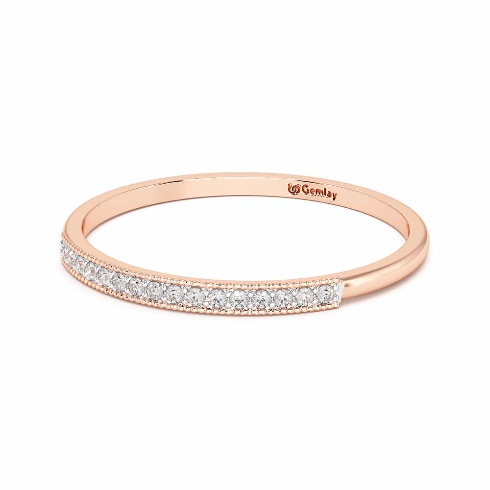 Royal Gleam Stackable Silver Ring - Rose Gold - Image 3