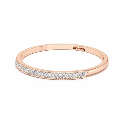 Royal Gleam Stackable Silver Ring - Rose Gold - Image 3
