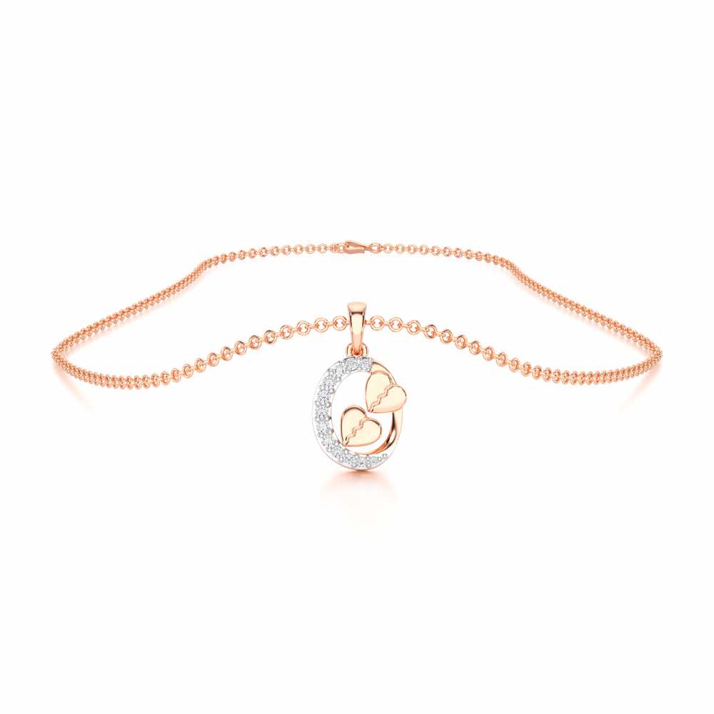 Hearts Of Gleam Silver Pendant - Rose Gold - Image 3