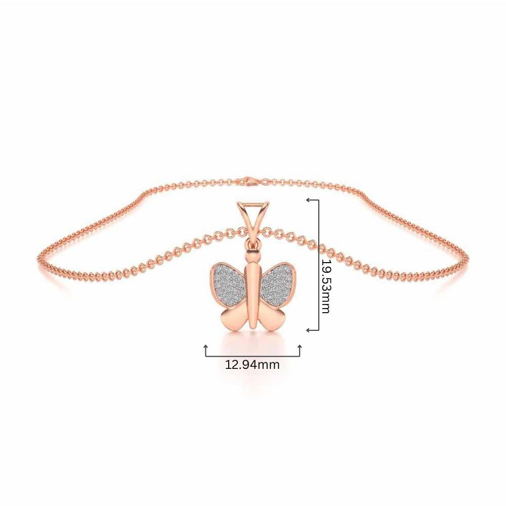 Butterfly Silver Pendant - Rose Gold - Image 4