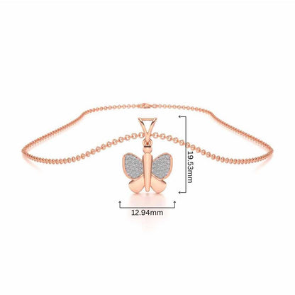 Butterfly Silver Pendant - Rose Gold - Image 4
