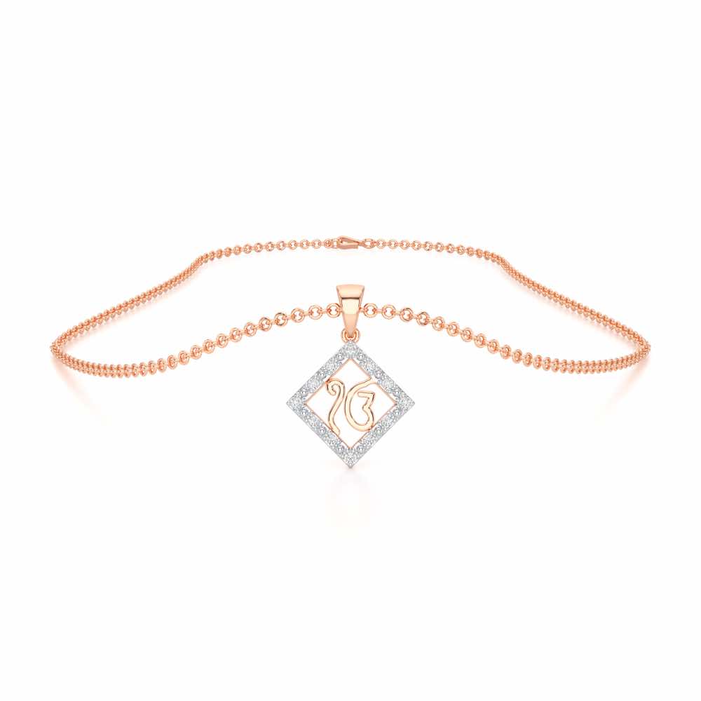 Divine Onkar Silver Pendant - Rose Gold - Image 3