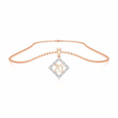 Divine Onkar Silver Pendant - Rose Gold - Image 3