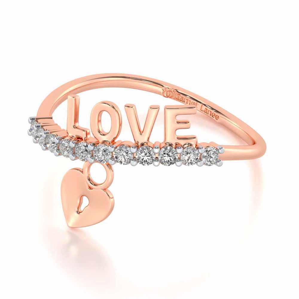 Hang Love Silver Ring - Rose Gold - Image 3
