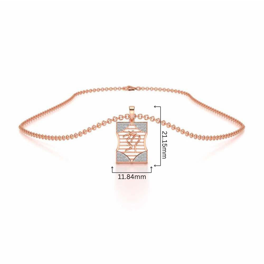 Shivaya Silver Pendant - Rose Gold - Image 4