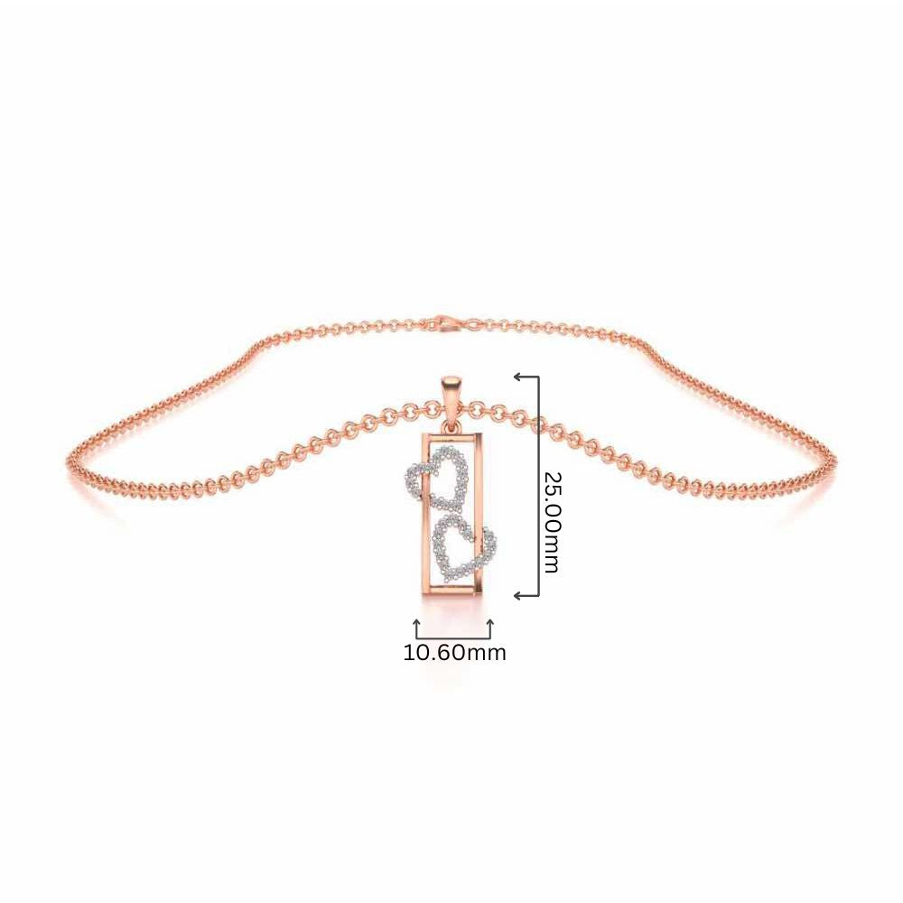 Heart Window Silver Pendant - Rose Gold - Image 4