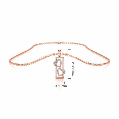 Heart Window Silver Pendant - Rose Gold - Image 4