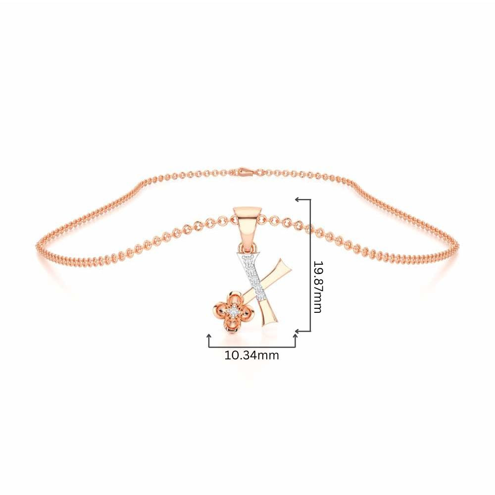 X-Glint Silver Pendant - Rose Gold - Image 4