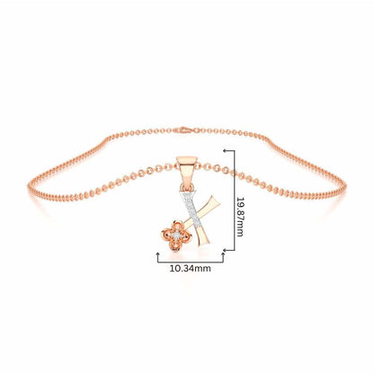 X-Glint Silver Pendant - Rose Gold - Image 4