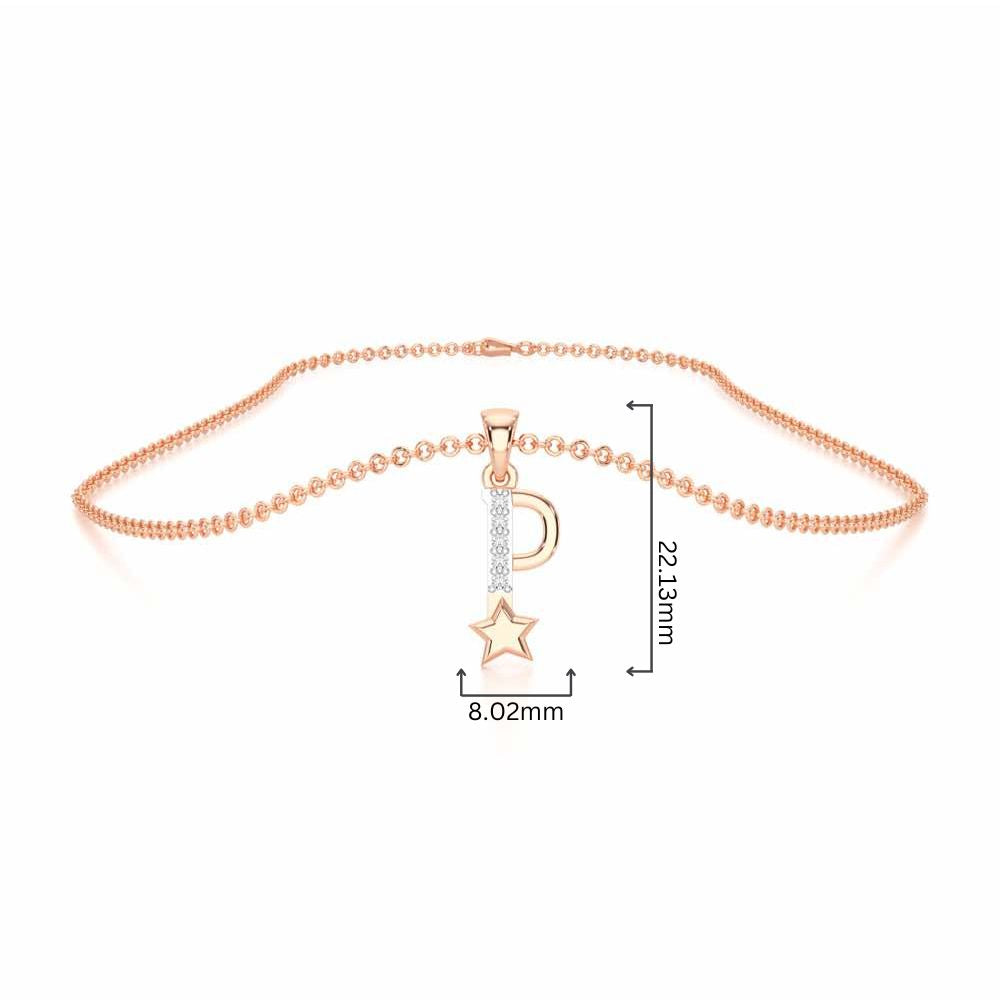 P-Glint Silver Pendant - Rose Gold - Image 4