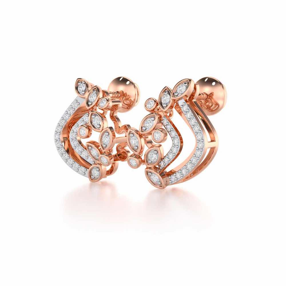 Melodic Bliss Silver Earrings - Rose Gold - Image 3