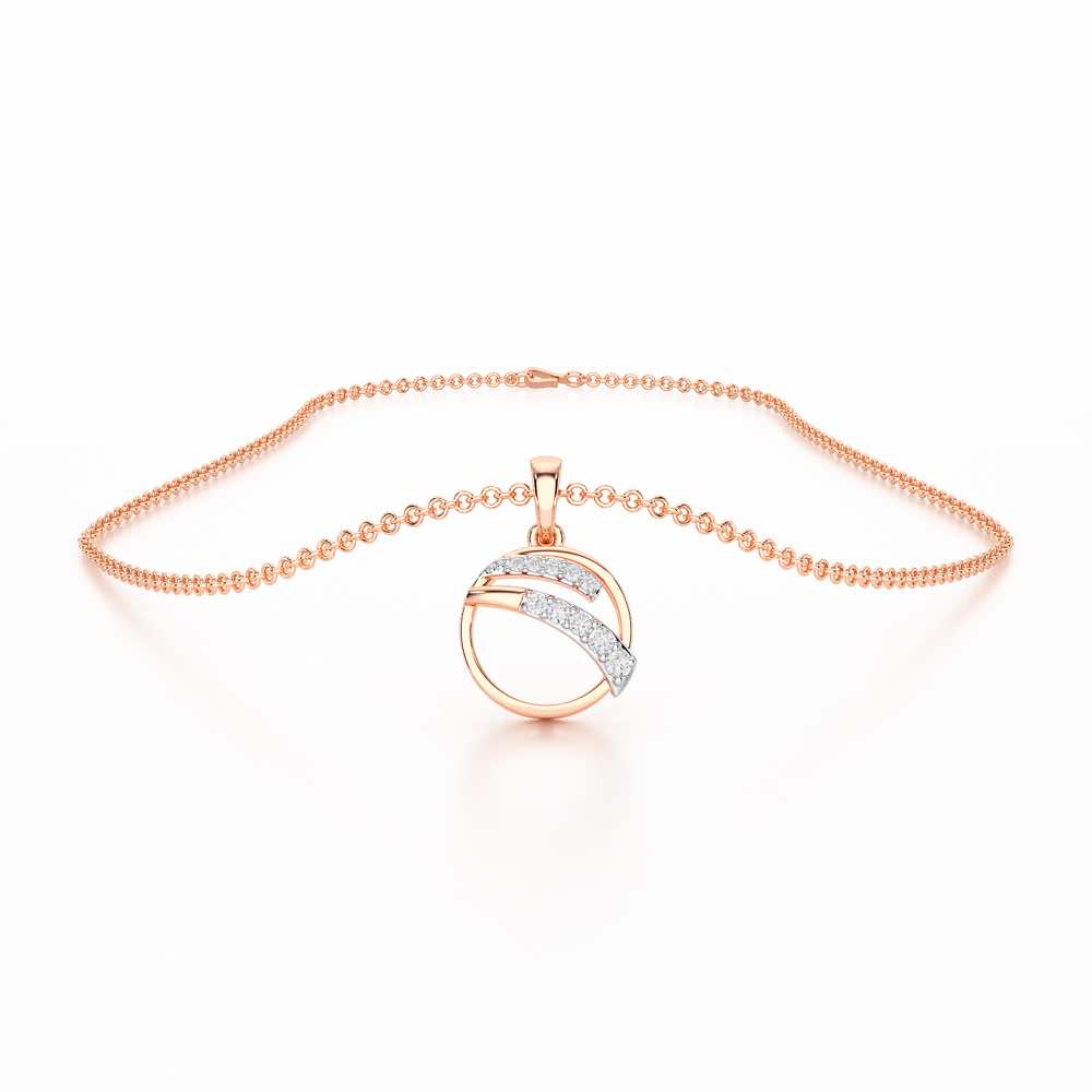 Celeste Sparkle Silver Pendant - Rose Gold - Image 3