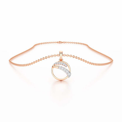Celeste Sparkle Silver Pendant - Rose Gold - Image 3