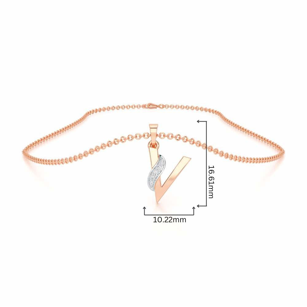 V-Spark Silver Pendant - Rose Gold - Image 4