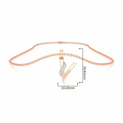 V-Spark Silver Pendant - Rose Gold - Image 4