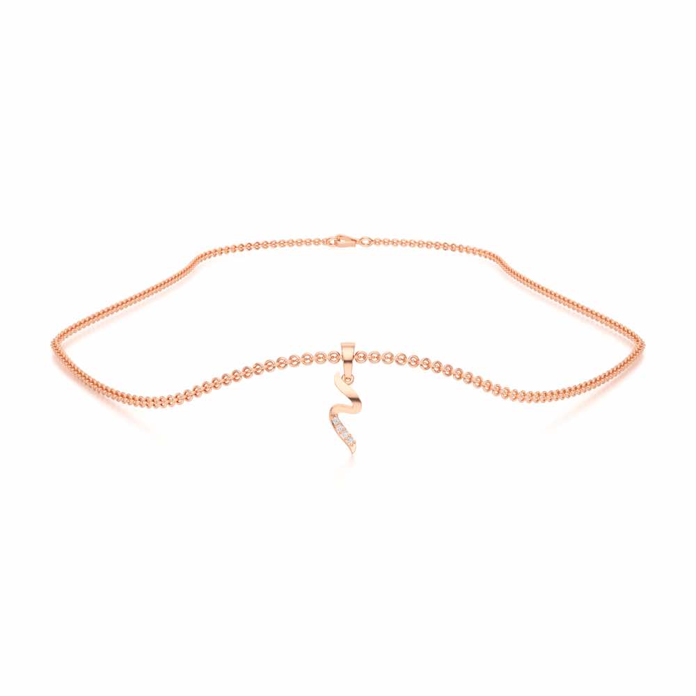 Tilde Silver Pendant - Rose Gold - Image 3