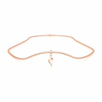 Tilde Silver Pendant - Rose Gold - Image 3