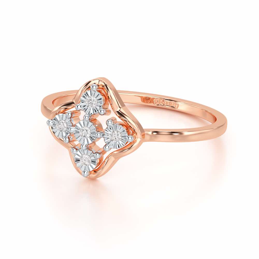 Glowy Terrain Silver Ring - Rose Gold - Image 3